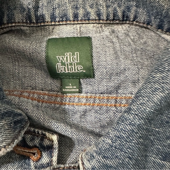 Wild Fable women's size large oversized trucker jean jacket with pockets - Picture 4 of 5